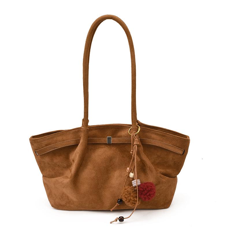 High-End Retro Suede Large Capacity Tote – Autumn/Winter Shoulder Bag