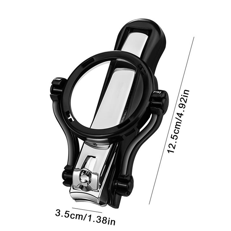 Nail Clipper With Magnifying Glass Stainless Steel Nail Care Tool For Thick Toenails Fingernails Easy Cutting For Family Use