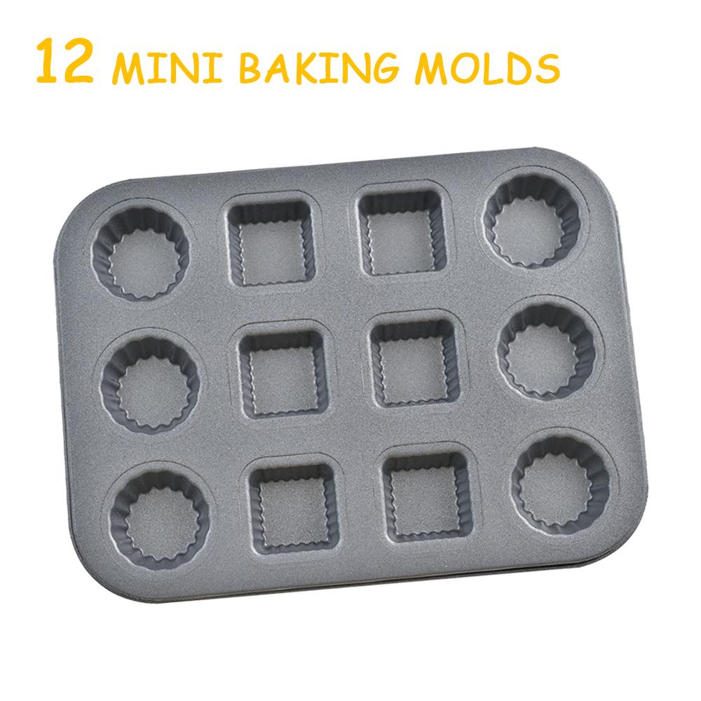 6/12Cups Cake Mold Mini Egg Tart Bread Burger Muffin Cupcake Mold For Household DIY Dessert Baking Pan Oven Trays Cake Tools