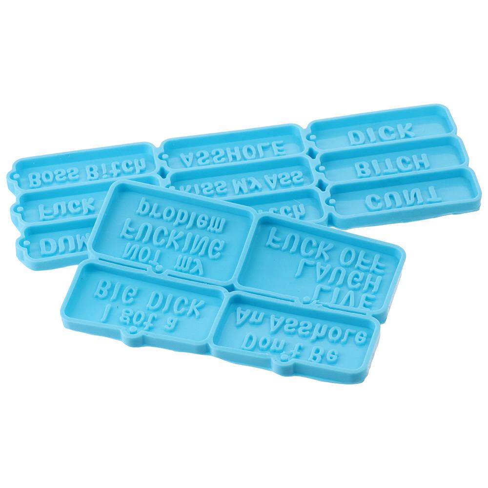 2Pcs Bad Words Silicone Molds Swear Words Keychain Resin Mold Casting Mold Women