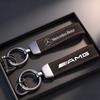 Mercedes-Benz Car Tire Valve Caps With Logo Leather Keychain For Mercedes Benz AMG W203 W206 W220 W205 W211 W212 W201 W168 W169 QQ8