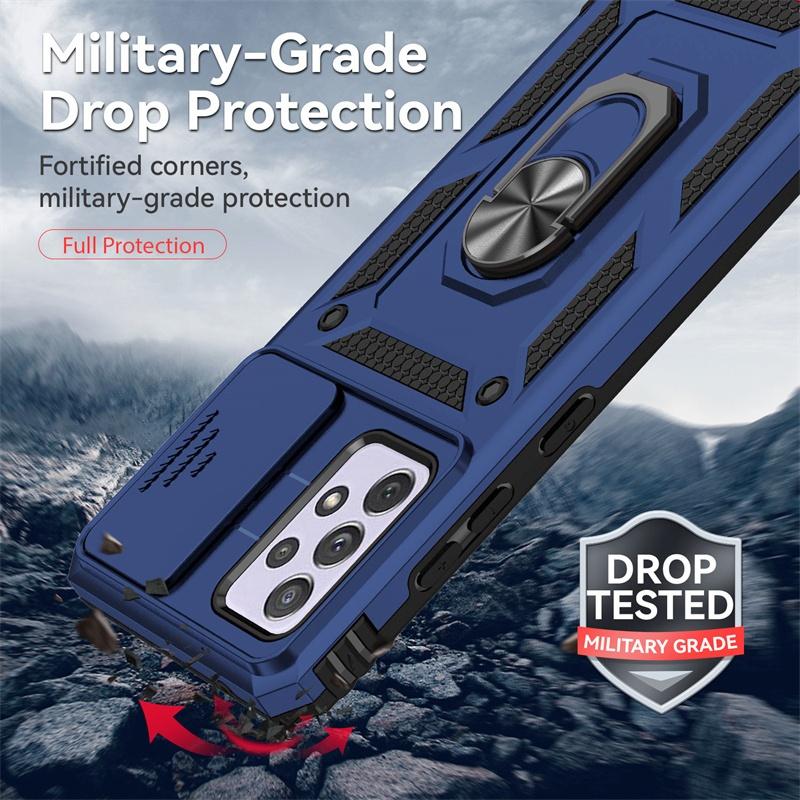 Funda For Samsung A52 5G Case Slide Camera Shockproof Armor Case For Galaxy A52 A52s A 52 Car Magnetic Holder Ring Protect Cover