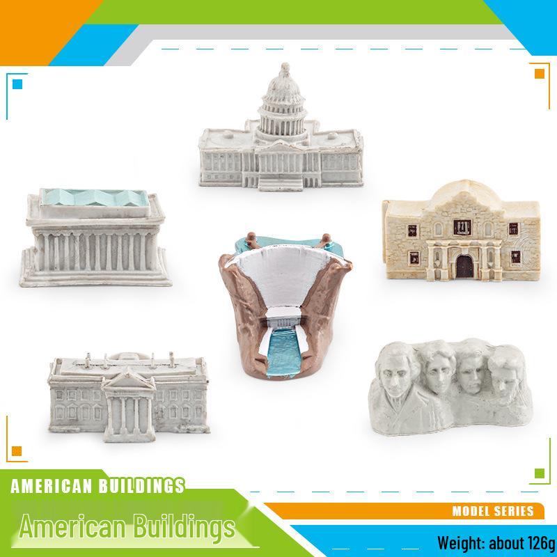 Children s American Landmark Cognitive Model Set: Statue of Liberty, White House, Empire State Building, Liberty Bell