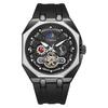Men's Tourbillon Hollow Automatic Mechanical Watch Waterproof Luminous 24-hour Moon Phase Carved Dial Men's Exquisite Gift Fashion Watch