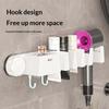 No Drill Wall Mounted Bathroom Organizer Rack Multi Purpose Storage Holder For Hair Dryer And Skincare