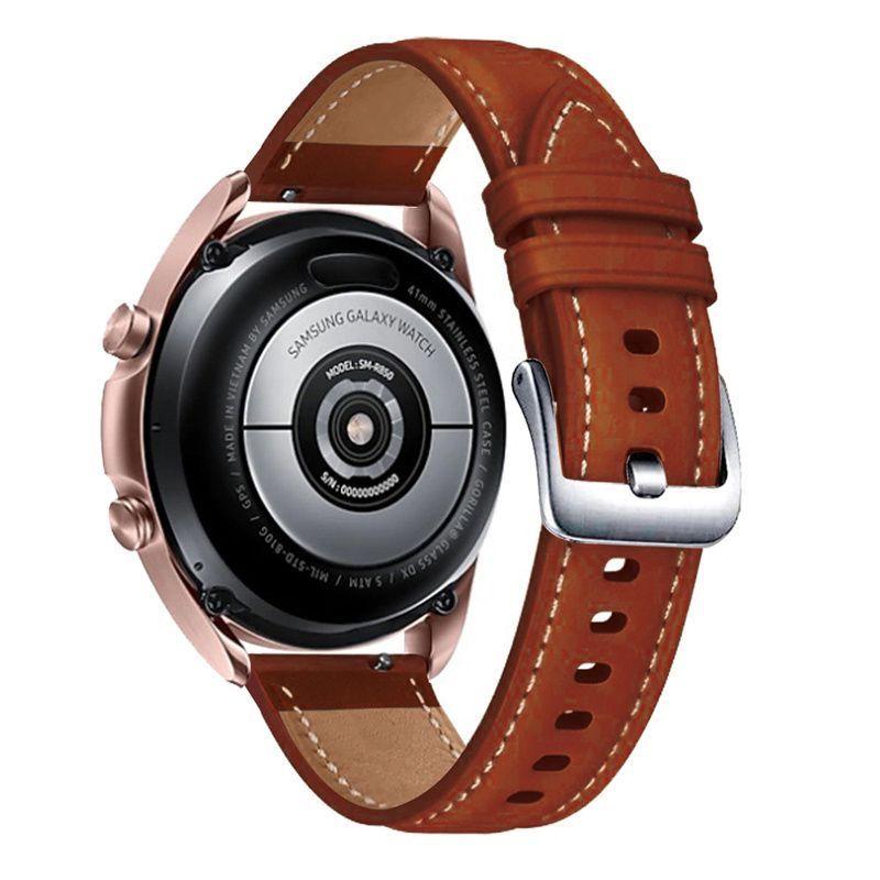 Universelles 20 mm 22 mm Echtleder-Uhrenarmband – langlebiges Uhrenarmband, kompatibel mit Samsung Watch 4/5, Huawei, Xiaomi, Garmin, Amazfit