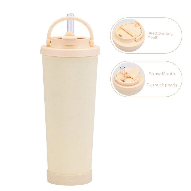 2024 New Model 830ml Large Capacity Thermos Cup with Convenient Handle, Dual Drinking Cup, Large Hole Straw Cup
