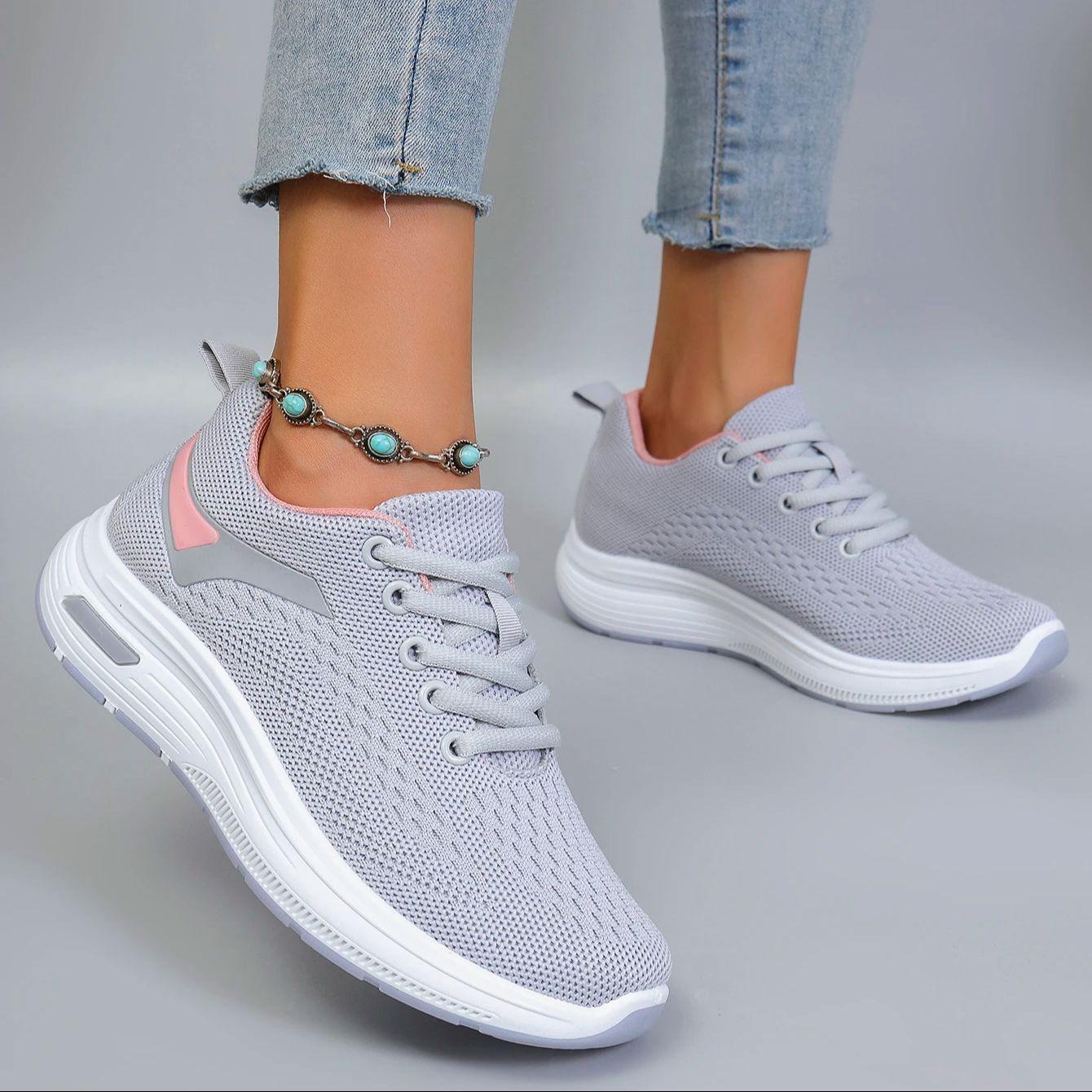 

Spring and Autumn New Women s Casual Sports Shoes Comfortable, Breathable, Lightweight, Wear Resistant, Strap up Sports Shoes 37