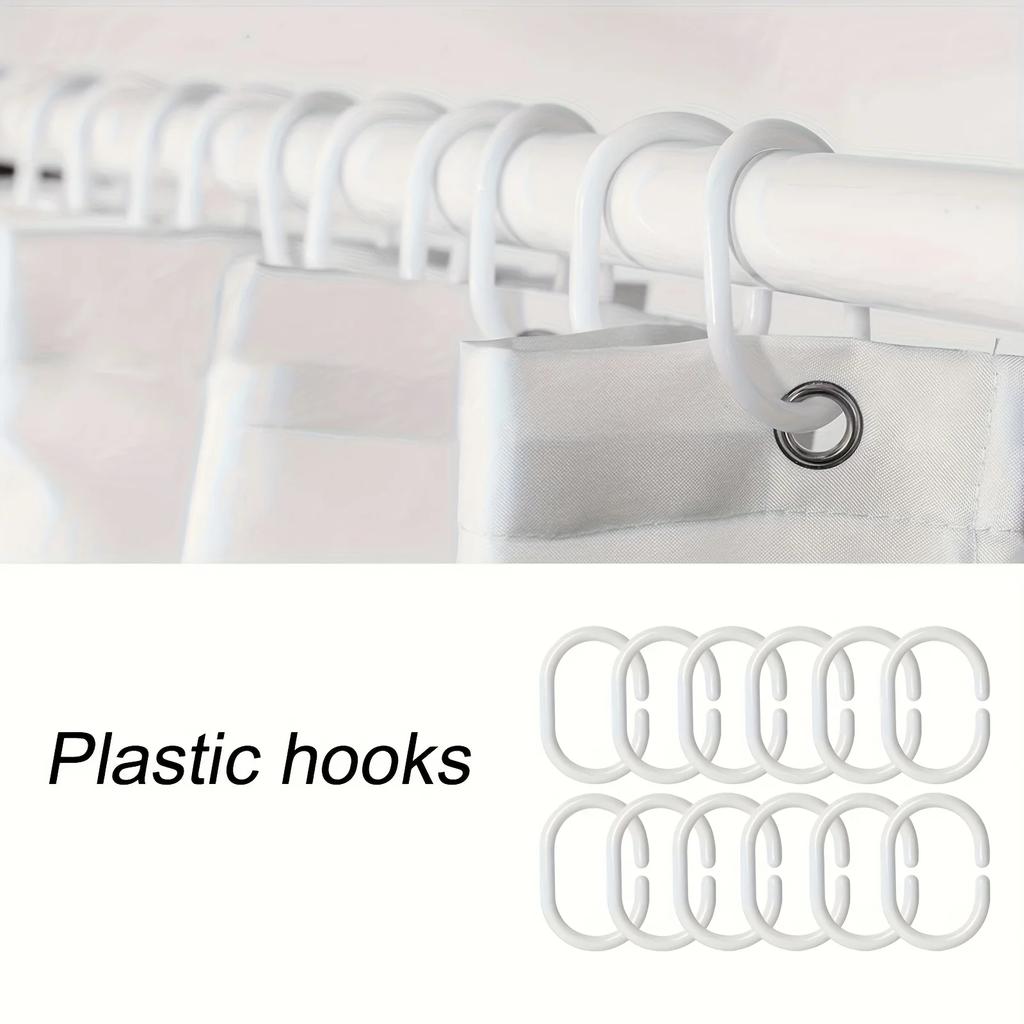 Boho Abstract Shower Curtain Set, Black Pink Gold Leaves, Modern Minimalist Bathroom Decor, Fabric, 12 Plastic Hooks