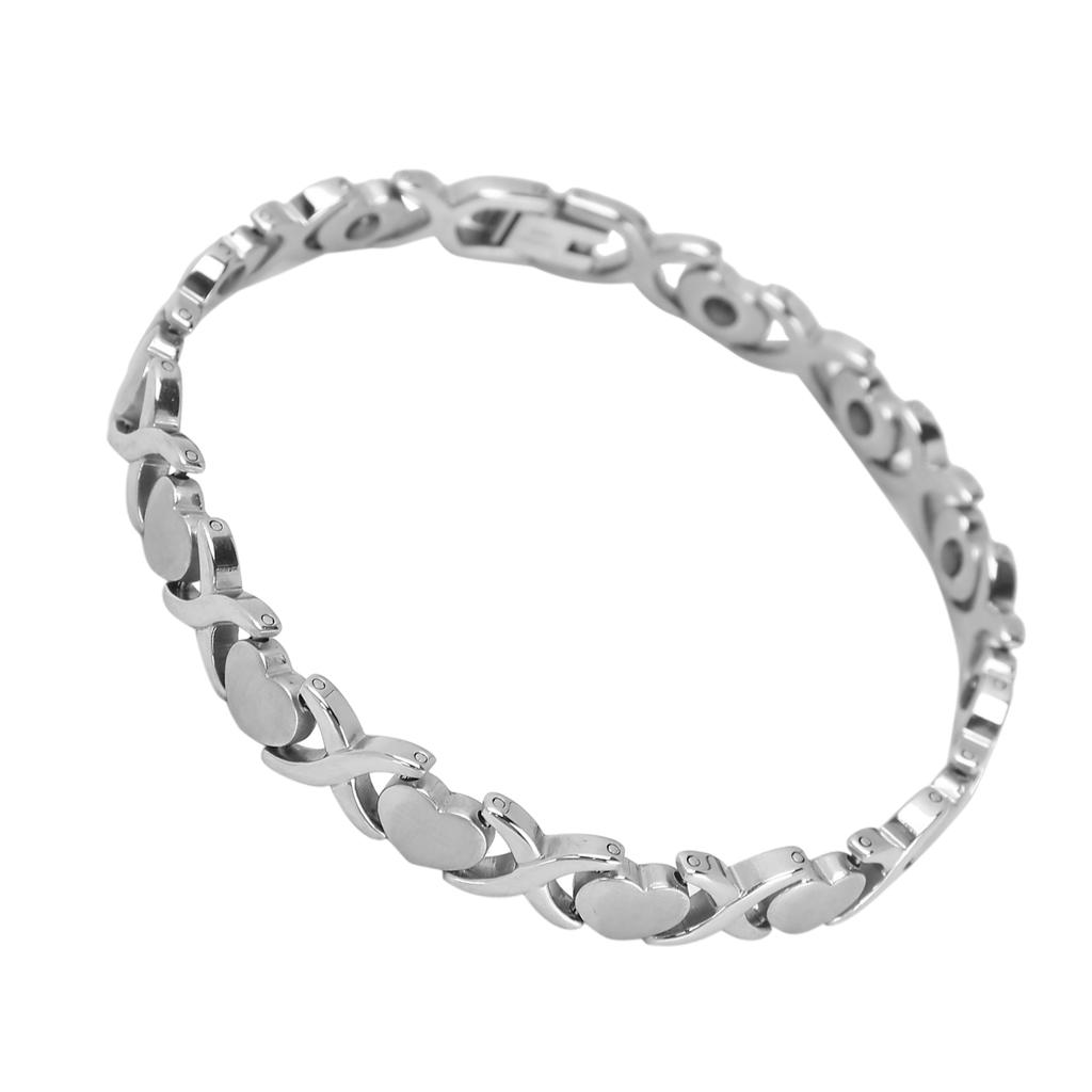 Titanium Steel Magnetic Therapy Bracelet Heart Shape Women Bracelet Jewelry Accessory