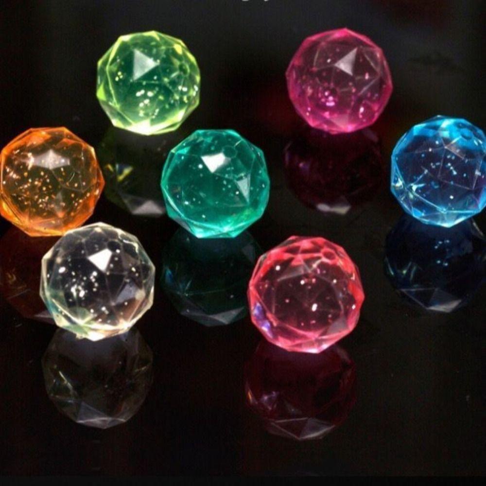 6Pcs Large Rubber Bouncy Ball Clear  Bouncy Ball Creative   Boys