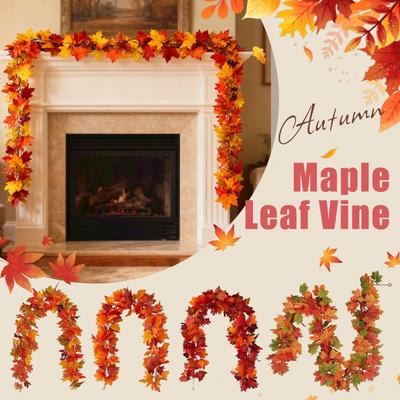 Wreath Maple Leaf Wreath Maple Leaf Wreath Hanging Vine Wreath Artificial Leaf Wreath Thanksgiving Decoration