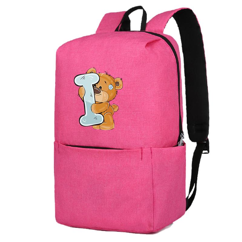 Încântător ursuleț cu 26 de litere englezești, geantă de școală pentru fete, rucsacuri de pânză pentru cosplay, pentru copii, geantă pentru copii înapoi la școală