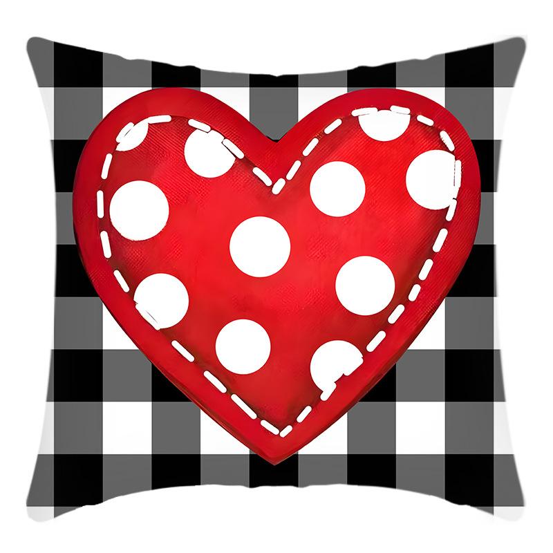 Linen Digital Printing Valentine's Day Cushion Cover Nordic Festival Home Sofa Office Cushion Love Cushion Cover