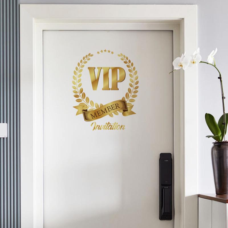 Gold VIP Aufkleber Nordic Kreative Vinyl Aufkleber für Schlafzimmer Badezimmer Dekorative Holztür Aufkleber