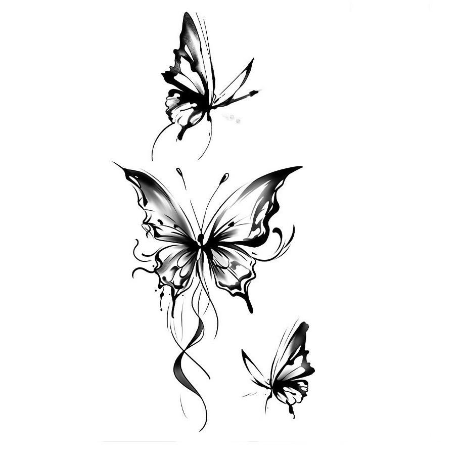 

Ink Butterfly Tattoo Sticker, Waterproof And Long-Lasting, Fresh Tattoo On Girls Ankles And Calves 11*18