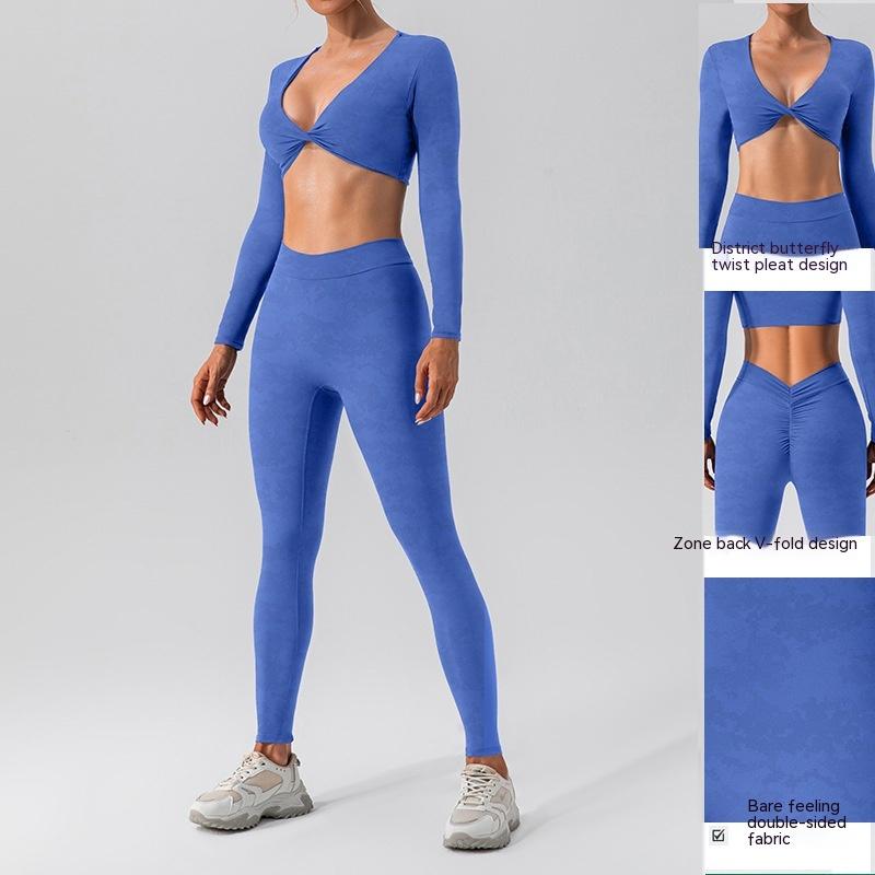 

Быстросохнущий и красивый комплект для йоги на спине. Сексуальный и красивый облегающий комплект для бега и спорта. Женский фитнес-костюм телесного цвета.