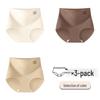 10A Antibacterial High-Waisted Plus Size Seamless Nude Feel Mulberry Silk Tummy Control Boyshorts/Thongs for Women