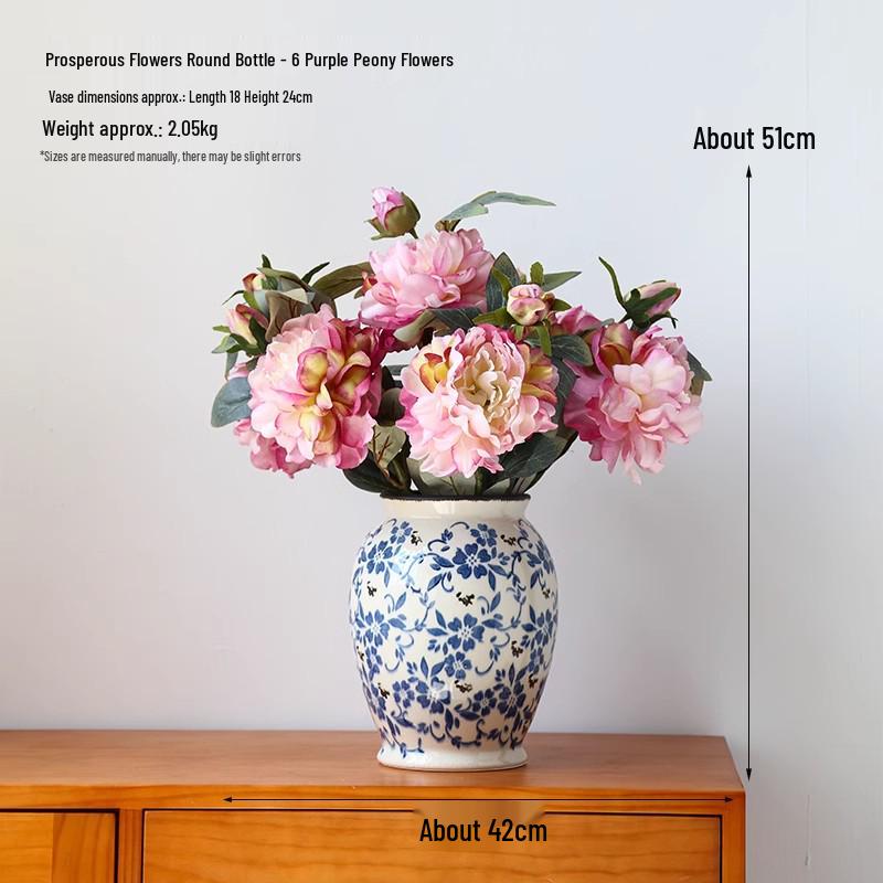 Chinese Blue and White Porcelain Ceramic Vase for Home Decor