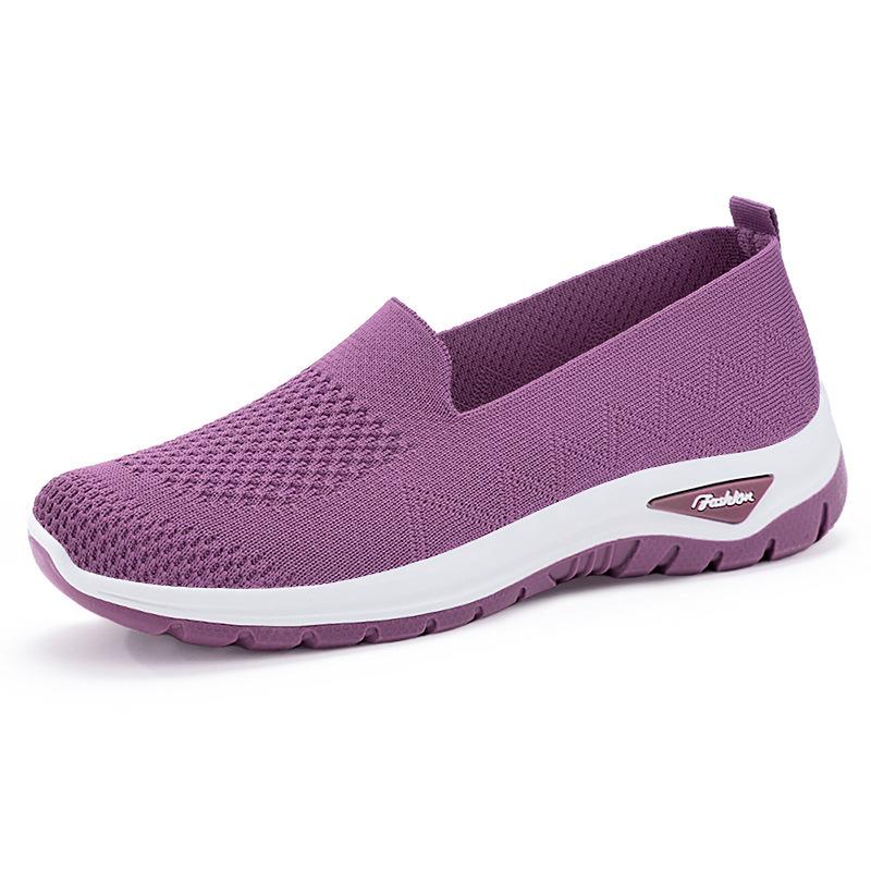 Summer Knitted Mesh Sneakers for Women Non Slip Walking Shoes Breathable Work Running Shoes Women's Casual Comfortable Lightweight Workout Shoes