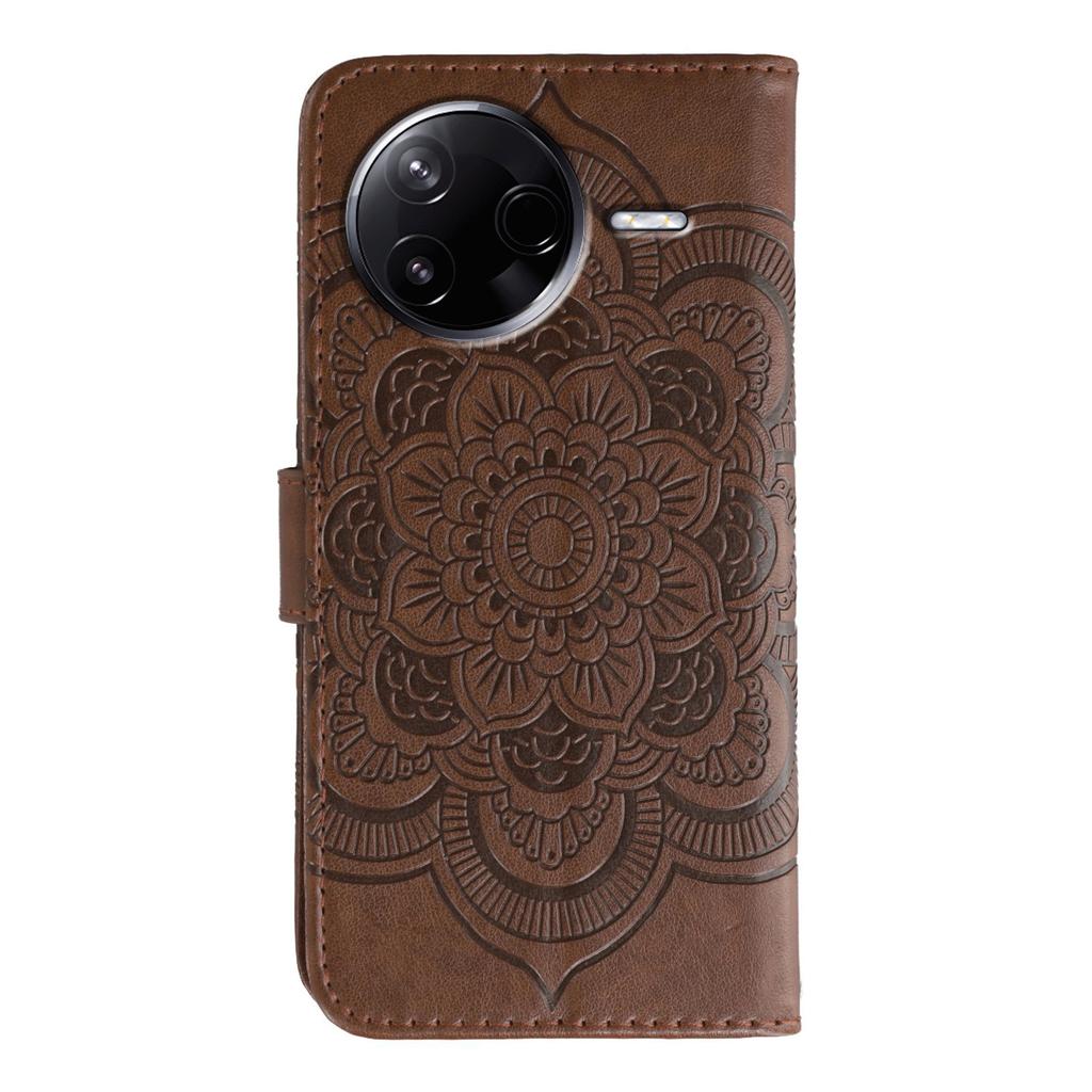 For Xiaomi Poco F7 Pro 5G/Redmi K80 5G Case PU Leather Mandala Imprinted Design Wallet Phone Cover