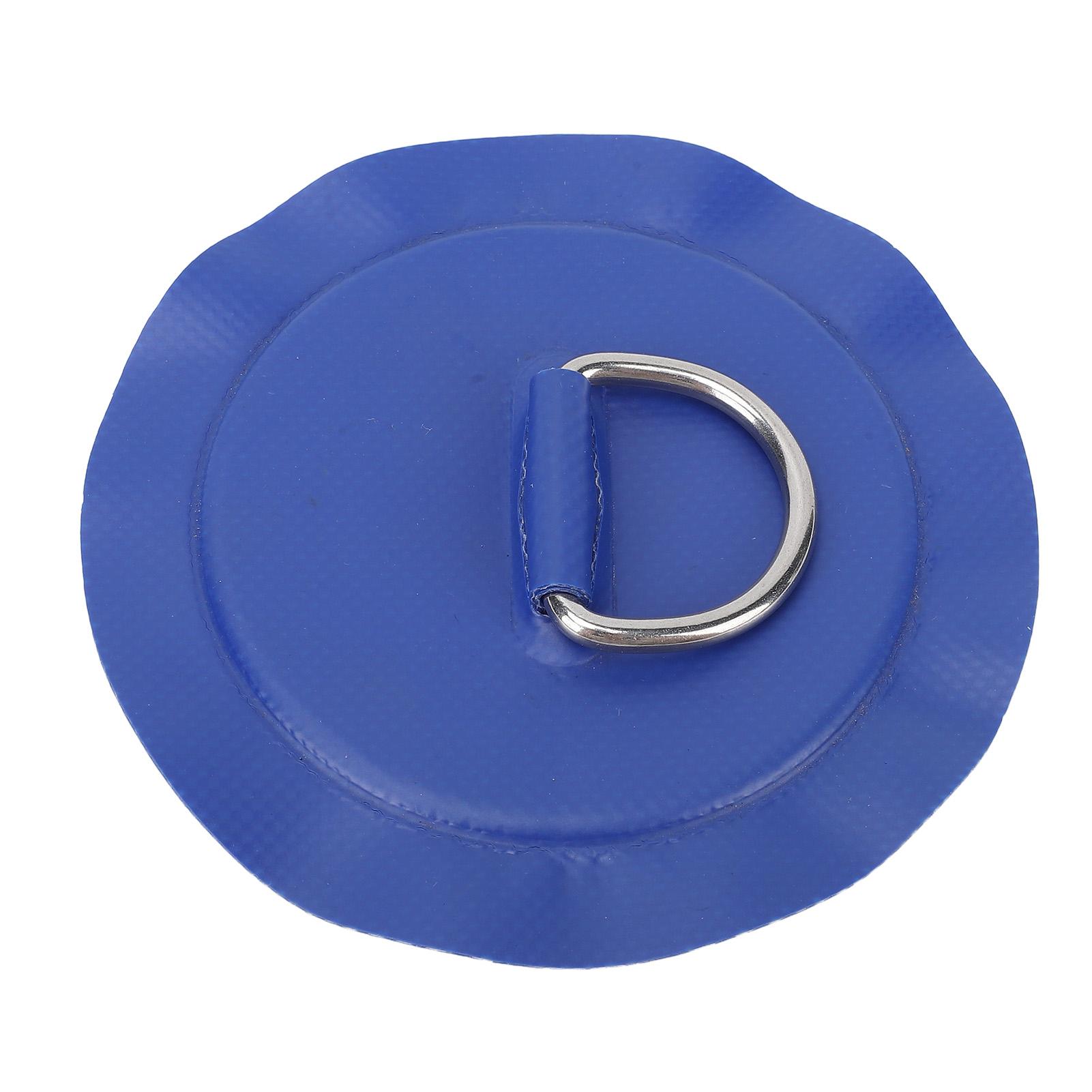 

D Ring Patch Multifunctional PVC and Stainless Steel Boat Circular D Ring Pad for Inflatable Boat Kayak Dinghy синий