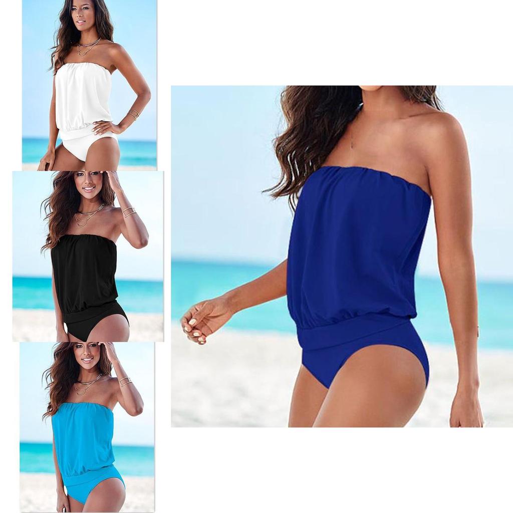 Stylish Women Beachwear Strapless Bandage Bodysuit One-piece Swimsuit In Vibrant Colors