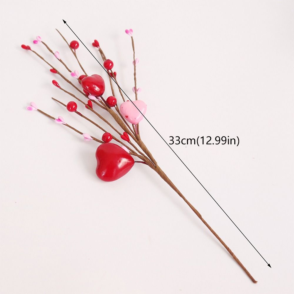 4Pcs Festival Artificial Heart Shaped Branches Happy Valentine's Day Decor  Home Living Room