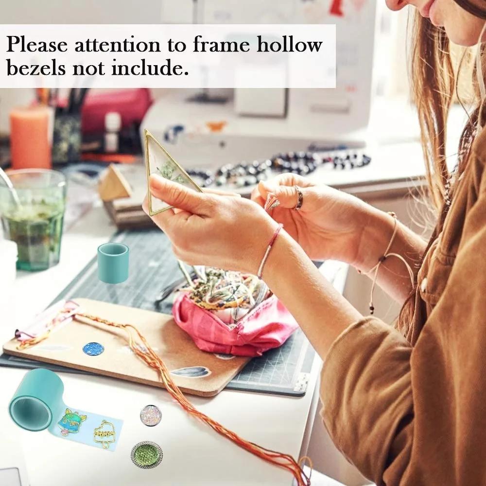 3 Rolls of Seamless Adhesive Seamless Epoxy Tape 5m DIY Process Tape UV High Viscosity Resin Paper Tool Baby Blue