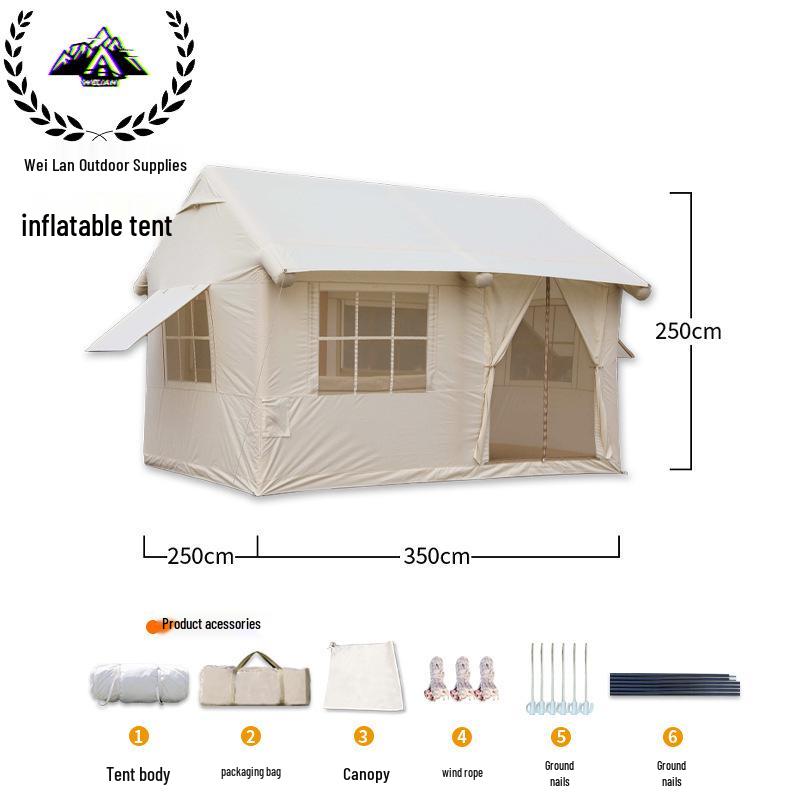 Inflatable One-Piece Tent: Windproof & Rainproof, Portable Oxford Cloth for Outdoor Camping