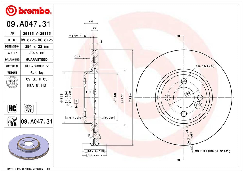 BREMBO Disc rotor Part 09A04731 (Brembo) / number