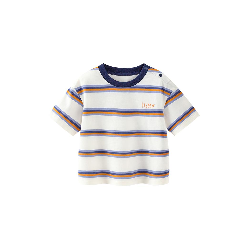 Mini Balabala Boys and Girls Short Sleeve T-shirt Soft and Breathable Baby Top 2026 Summer
