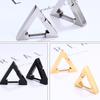 1 Pair Unisex Punk Rock Geometric Triangle Stainless Steel Earrings Women Men Piercing Push-Back Clip Ear Rings Party Zircon