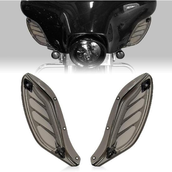 Adjustable Air Deflector, PSLER Side Wing Deflectors Fairing Air Deflector for Touring Street Glide, Electra Glide, Trike, Ultra Classic, CVO