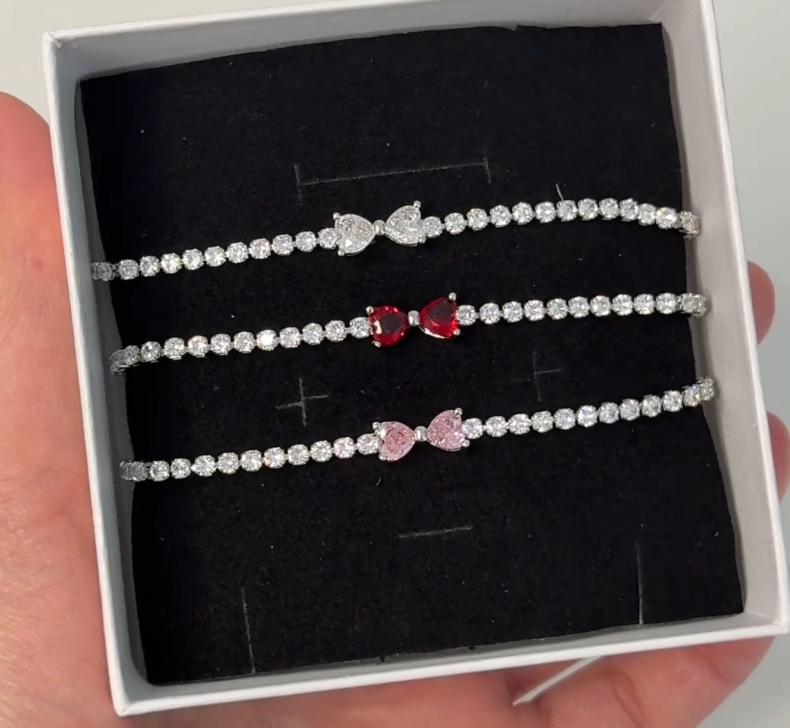 Fashion Hot Selling Waterproof 18K PVD Gold Stainless Steel 5A Zircon Bow Bracelet for Women