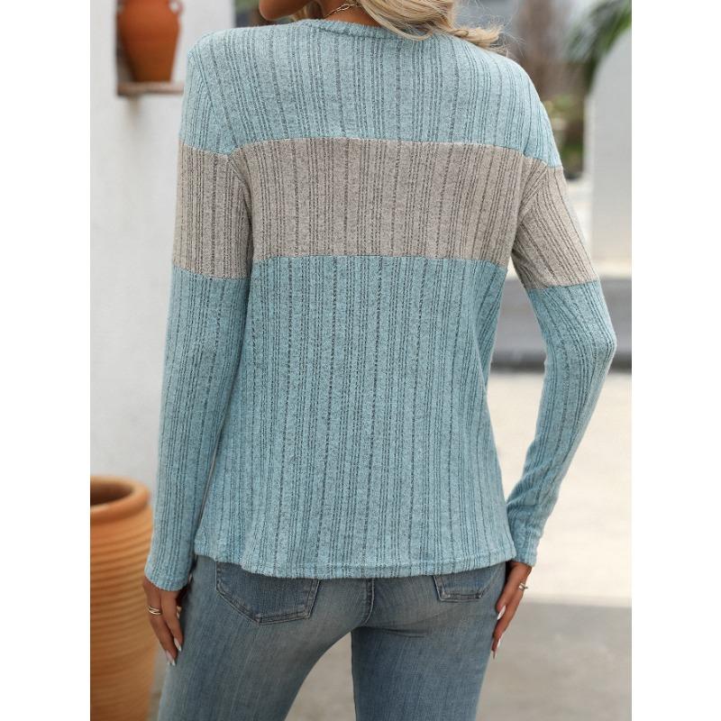 YYFS Dámská móda Ležérní jarní podzim, halenky a košile s dlouhým rukávem, barevným blokovým potiskem