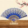 1pc Bronzing Flower Pattern Folding Fan Chinese Style Silky Fan Ancient Costume Accessories Dance Performance Props