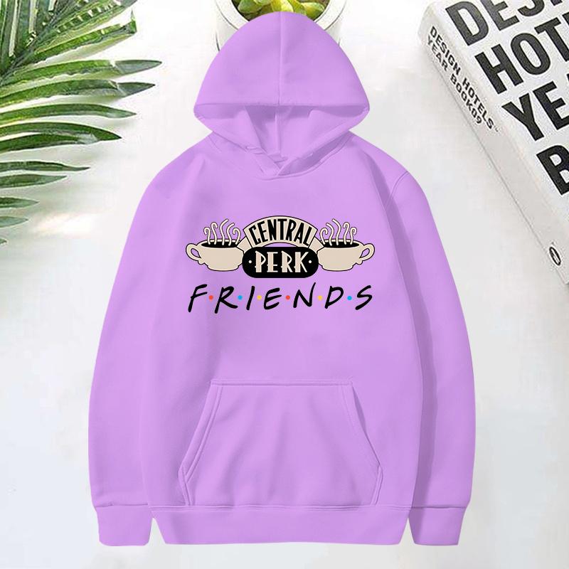 Hooded Sweatshirt Cute Coffee Printing Hoodies Female Autumn Winter Casual Pullover Hoodies Friends Hoodie
