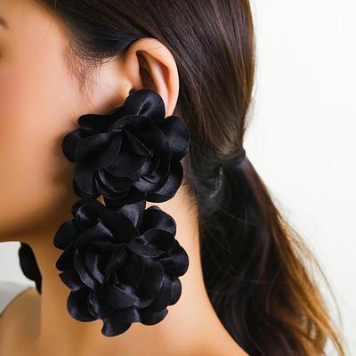 European American Floral Long Diamond Tassel Earrings - Women's Fashion Jewelry