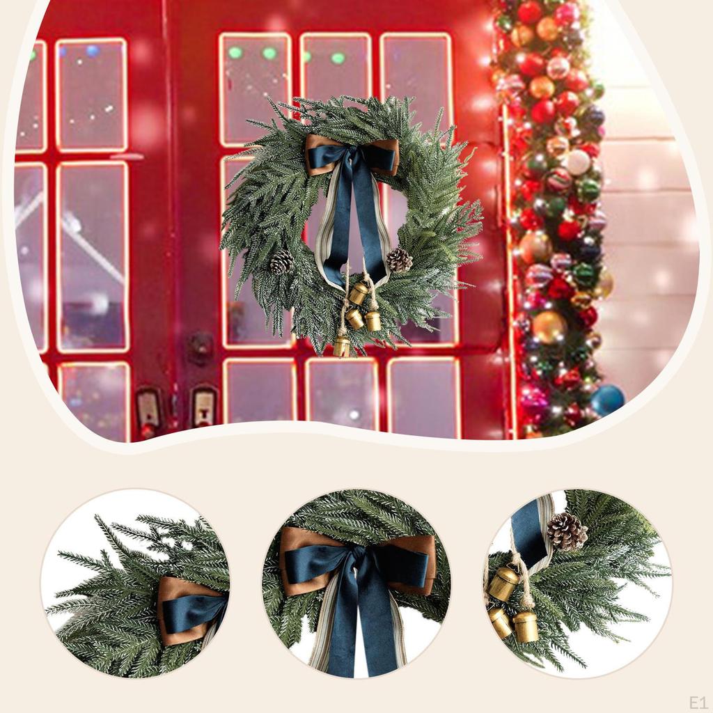 Artificial Christmas Wreath for Front Door Indoor Outdoor Rustic Holiday Garland Hotel