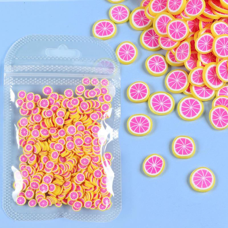 

10 г 3D Фруктовая серия Мягкий глинистый ломтик Клубника Лимон Блеск для ногтей Арт Деко дизайн DIY принадлежности для нейл-арта