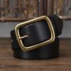 Men's Vintage Vegetable Tanned Leather Belt Brass Buckle Youth Belt Men's Casual All-Matching Trendy