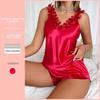 Women's Ice Silk Camisole Pajama Set - European & American Style, Sexy & Comfortable Homewear