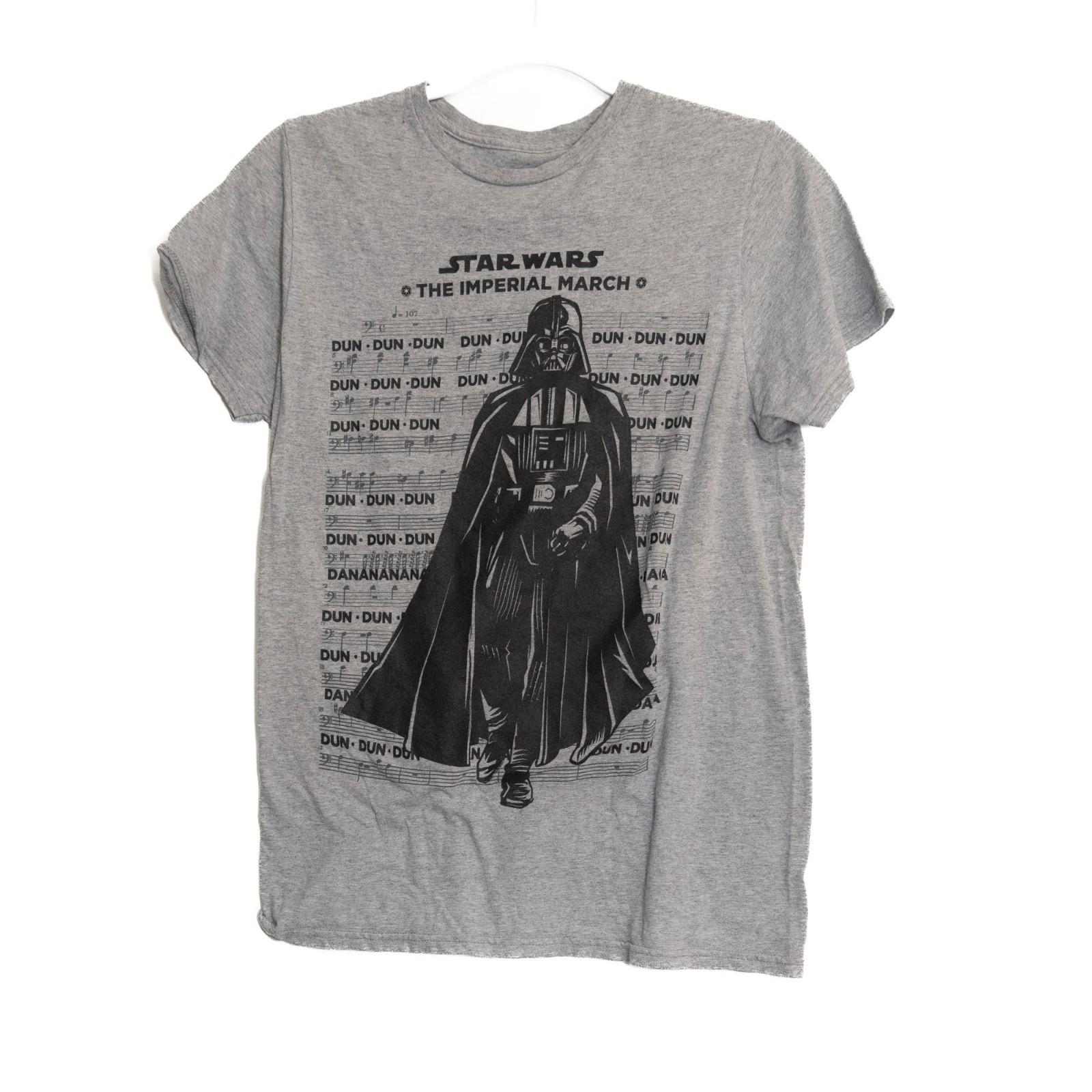 Star Wars Size S The Imperial March Darth Vader Graphic Tee Shirt Gray XXXL