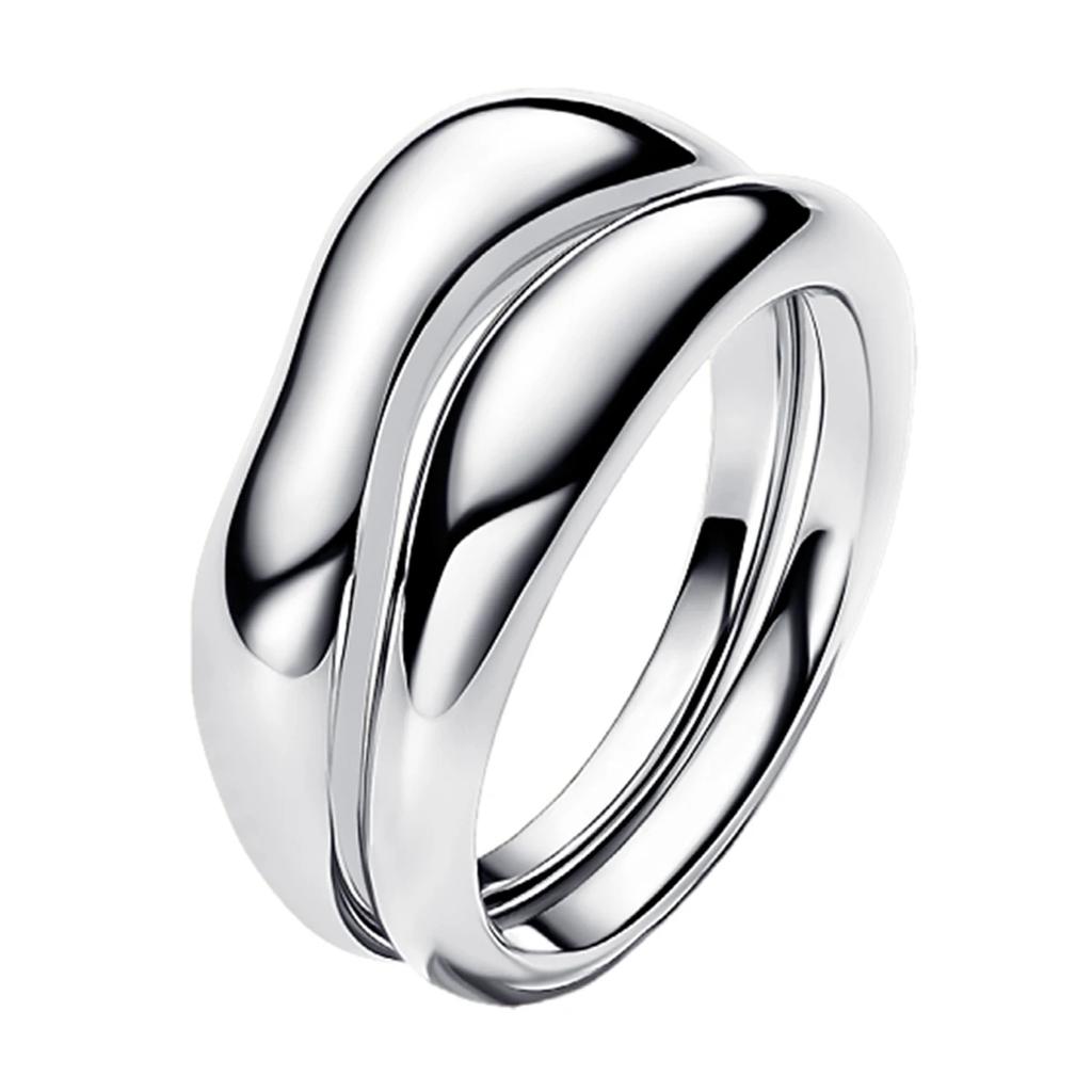 Fashion 925 Sterling Copper Organically Shaped Stacking Rings&Heart&Two-tone Entwined Bands Ring Hot Selling Gift Jewely