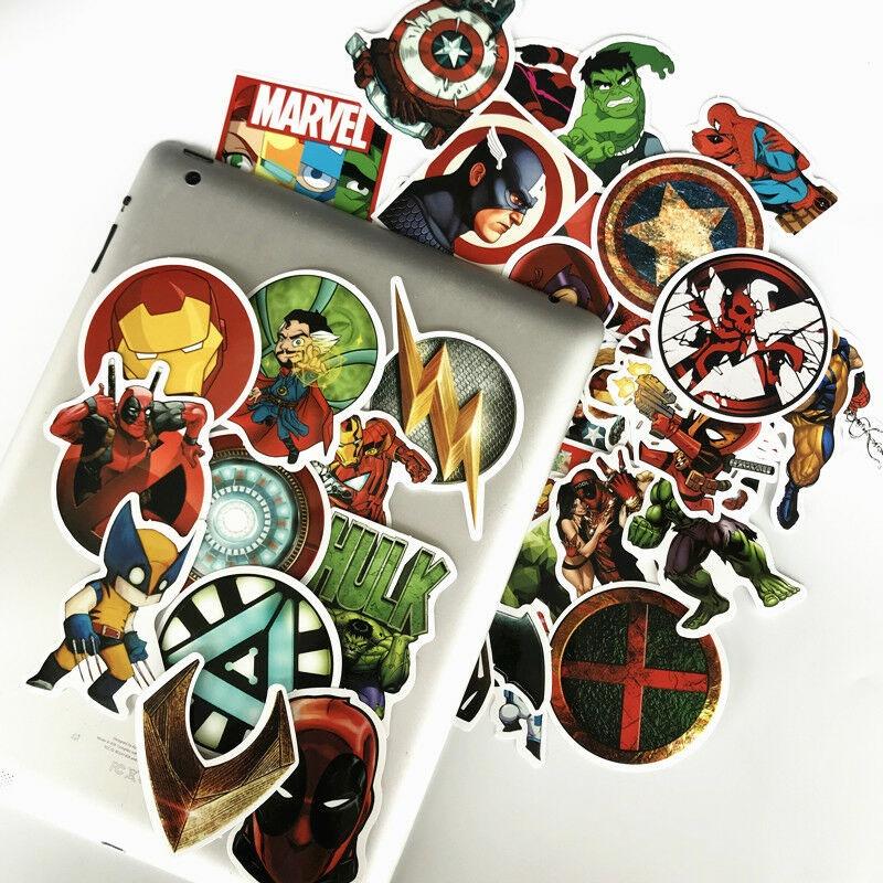50 Pcs Avengers Super Hero Stickers Set Ideal For Car Laptop And Skateboard Decor