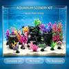 Aquarium Landscape Props with 17 Mixed Plant for Fishtank Decoration Use, Indoor Tanks Underwater Decoration and Home Styling Use