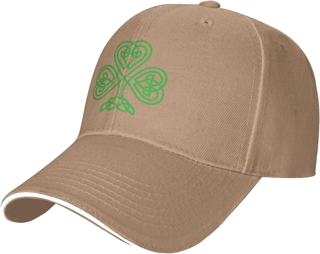 Celtic Knot Shamrock Irish Baseball Cap Adjustable Polyester Casual Summer Hat Adult Unisex