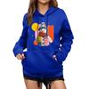 Women's Winter Christmas Printed Pullover Hooded Sweatshirt Fleece Long Sleeve Sweatshirt