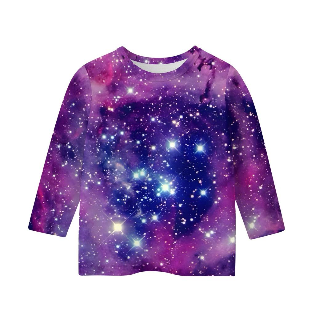 Bedruckte Oberteile für junge Mädchen von 5–16 Jahren, Rundhalsausschnitt, 3/4-Ärmel, T-Shirts, trendige Oberteile, Outfit-T-Shirts